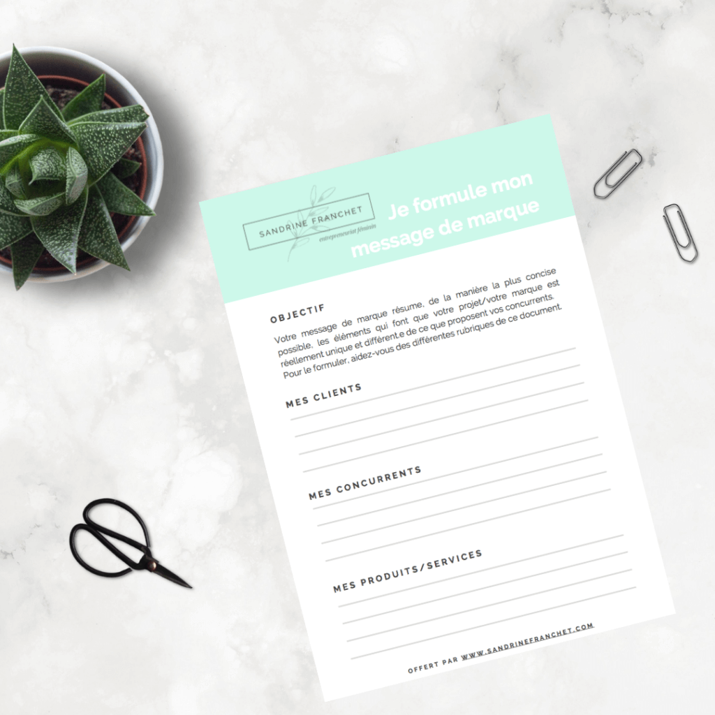Formule clairement ton message de marque